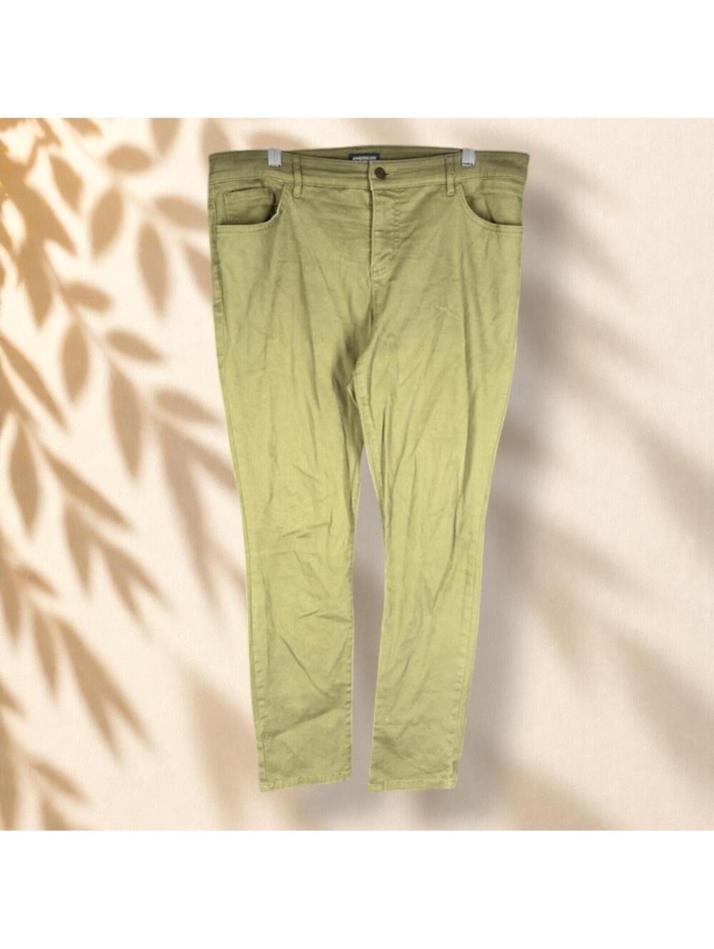 American Living Jeans Women 10 Green Mid Rise Skinny Denim Medium Wash Pockets